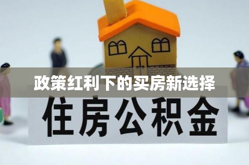 策勒政策红利下的买房新选择